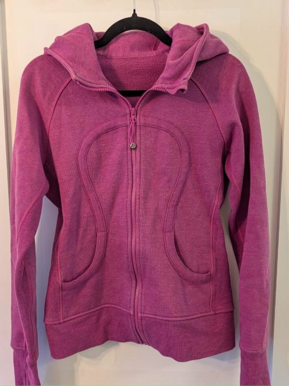 lululemon Scuba Hoodie Full Zip Heathered Magenta Pink Size 4